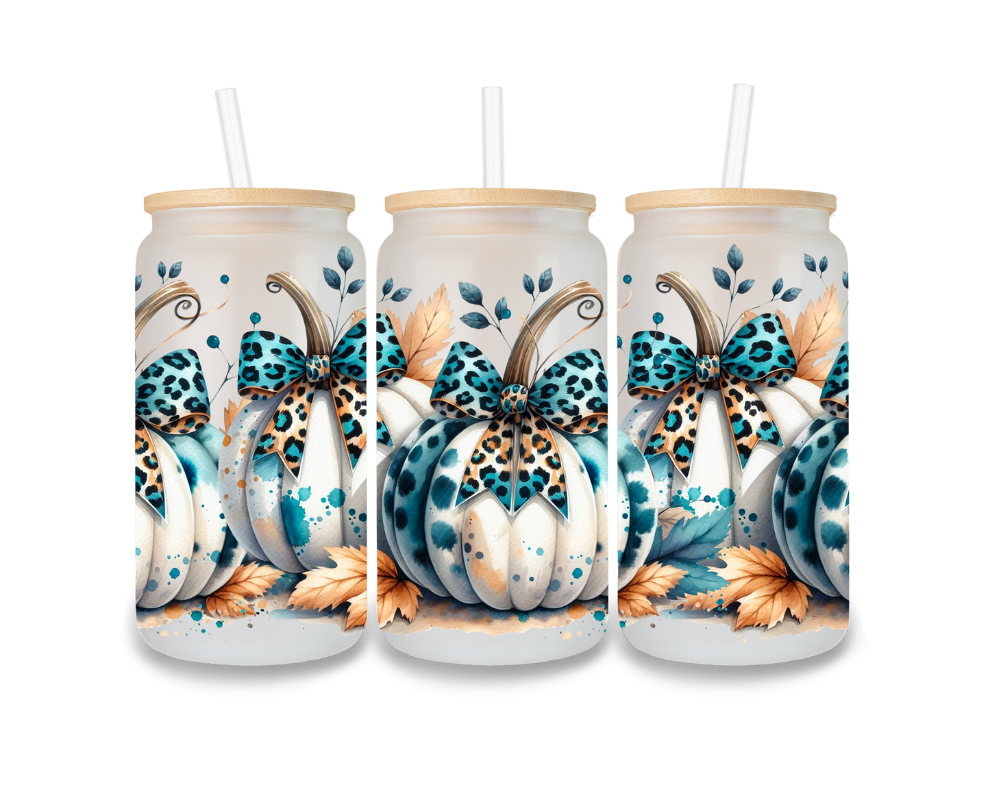 Turquoise Pumpkins Cup Wrap - CW23