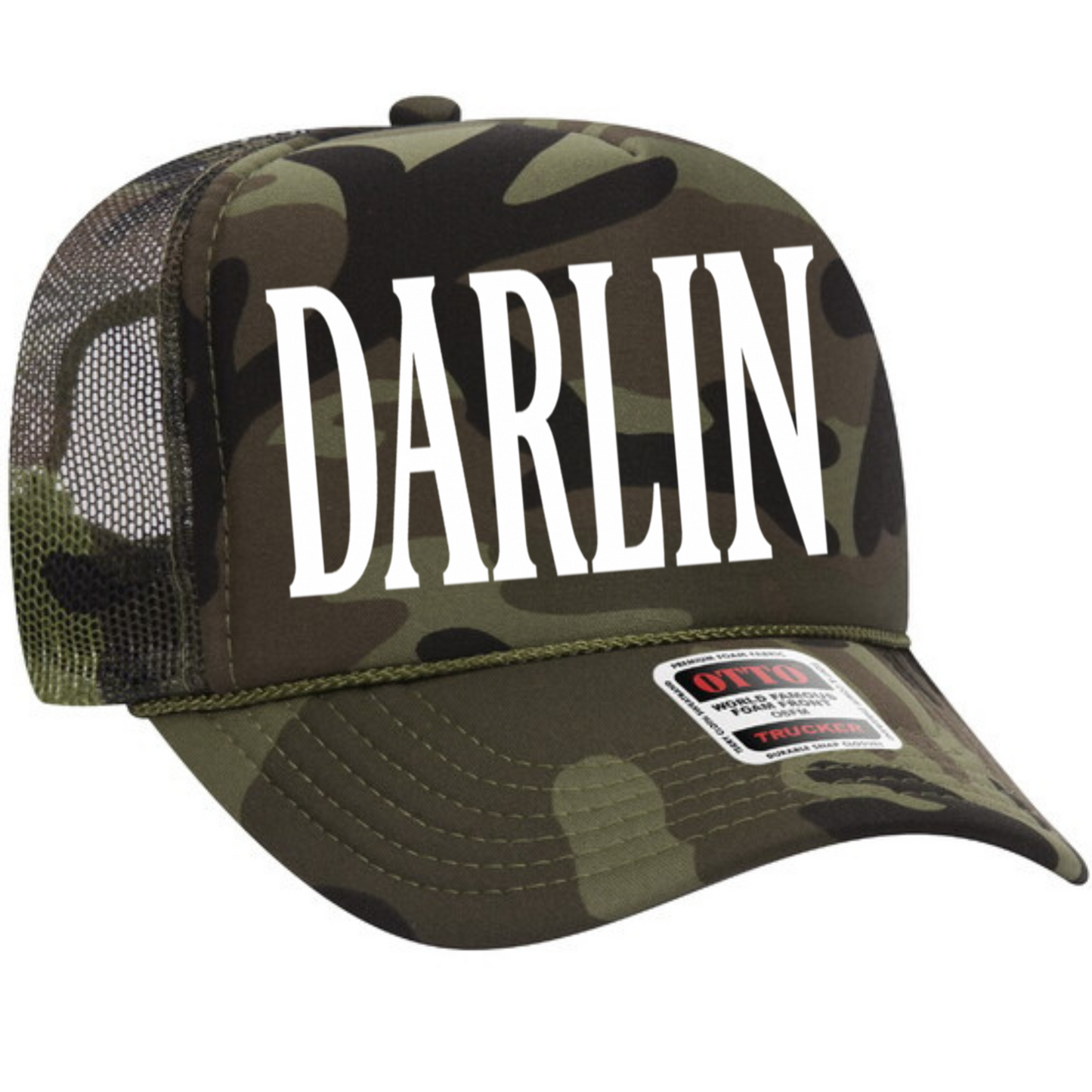 DARLIN (white ink) Trucker Hat Transfer - G14