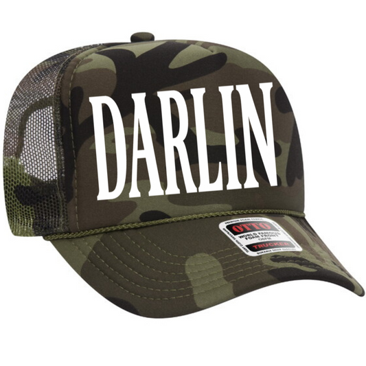DARLIN (white ink) Trucker Hat Transfer - G14
