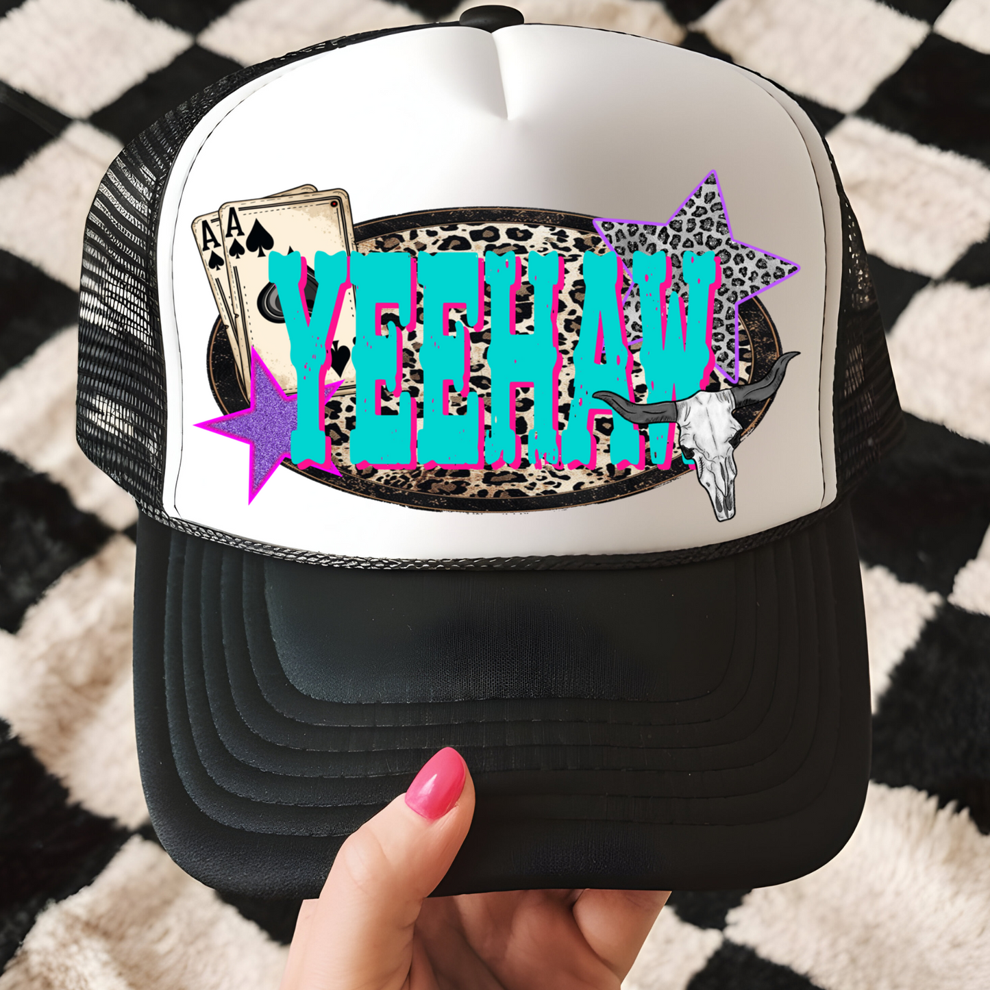 YeeHaw Collage Trucker Hat Transfer - F4