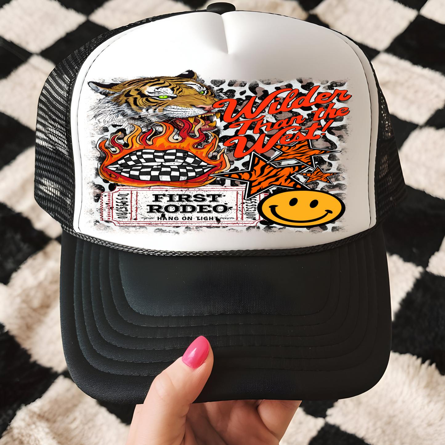 Wilder Than The West Trucker Hat Transfer - F4
