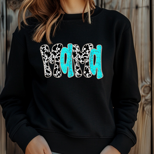 Cow Print and Turq Mama - B20