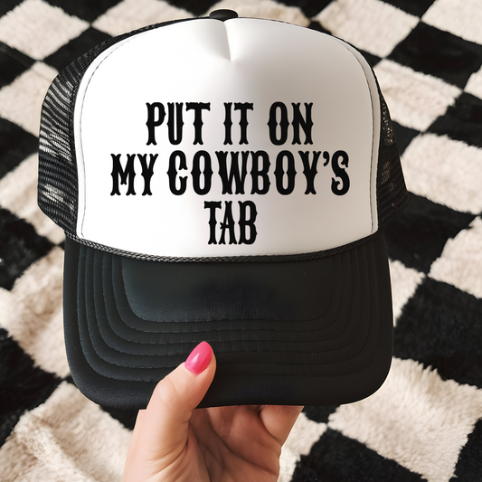 Put It On My Cowboys Tab Trucker Hat Transfer - G28