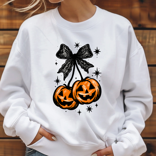 Cherry Pumpkins with Lace Bow -G27