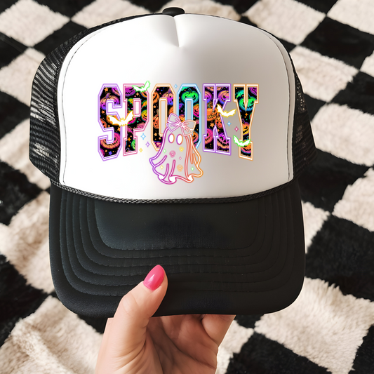 Neon Spooky Trucker Hat Transfer - G31