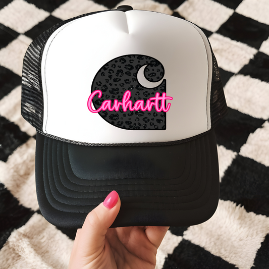 CH Leopard and Pink Trucker Hat Transfer - G28