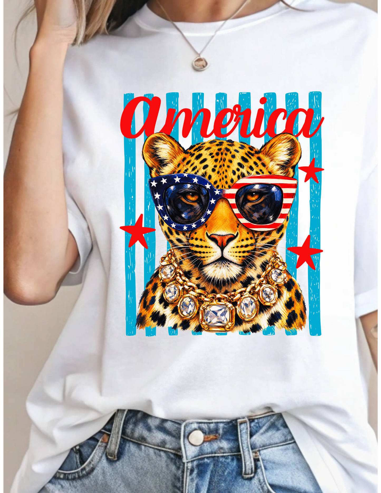 America  Leopard with Glasses - B1