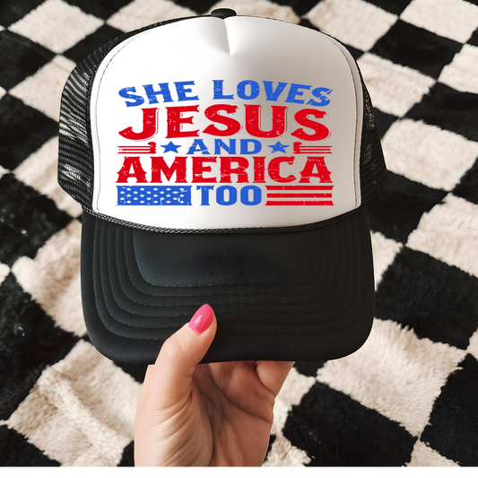 Love Jesus and America Too Hat Transfer - T9