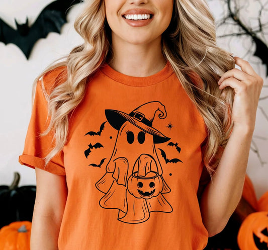 Cute Ghosty with Witch Hat - D35