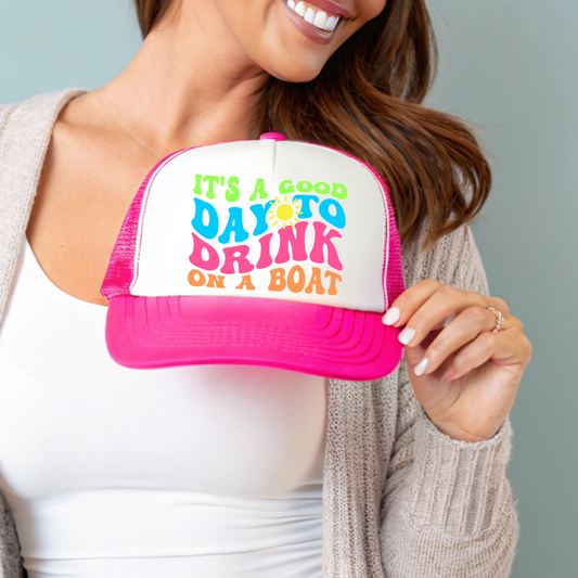 Drink on a Boat Trucker Hat Transfer - T8