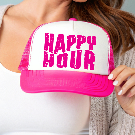 Happy Hour Truck Hat Transfer - T7