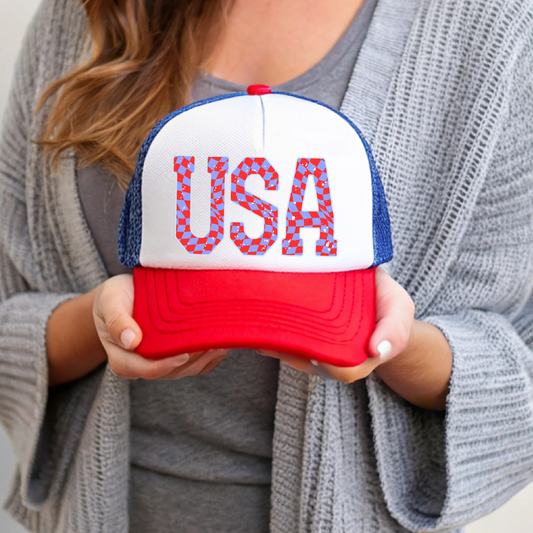 Retro USA Trucker Hat Transfer - T9