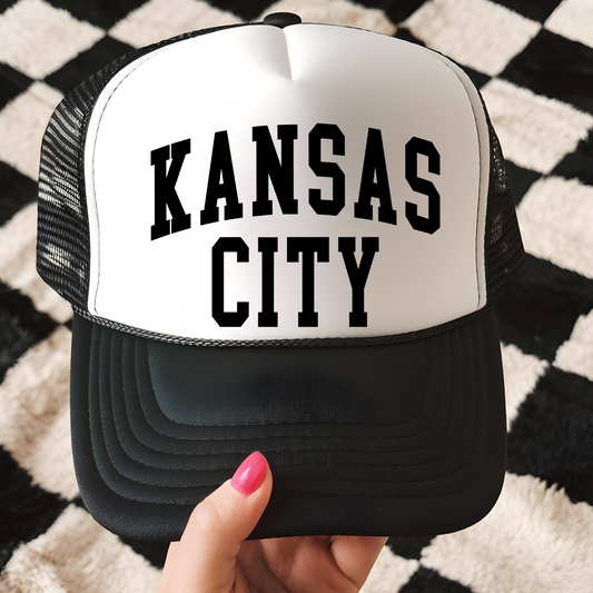 Kansas City (Black) Trucker Hat Transfer - G12