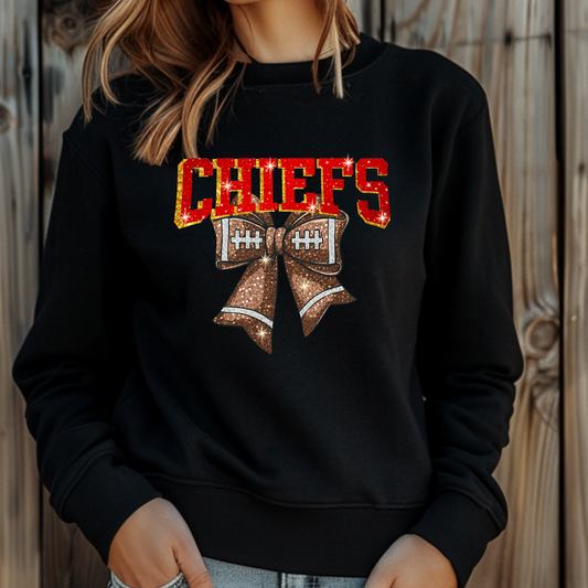 Glitter Bow Chiefs - B24