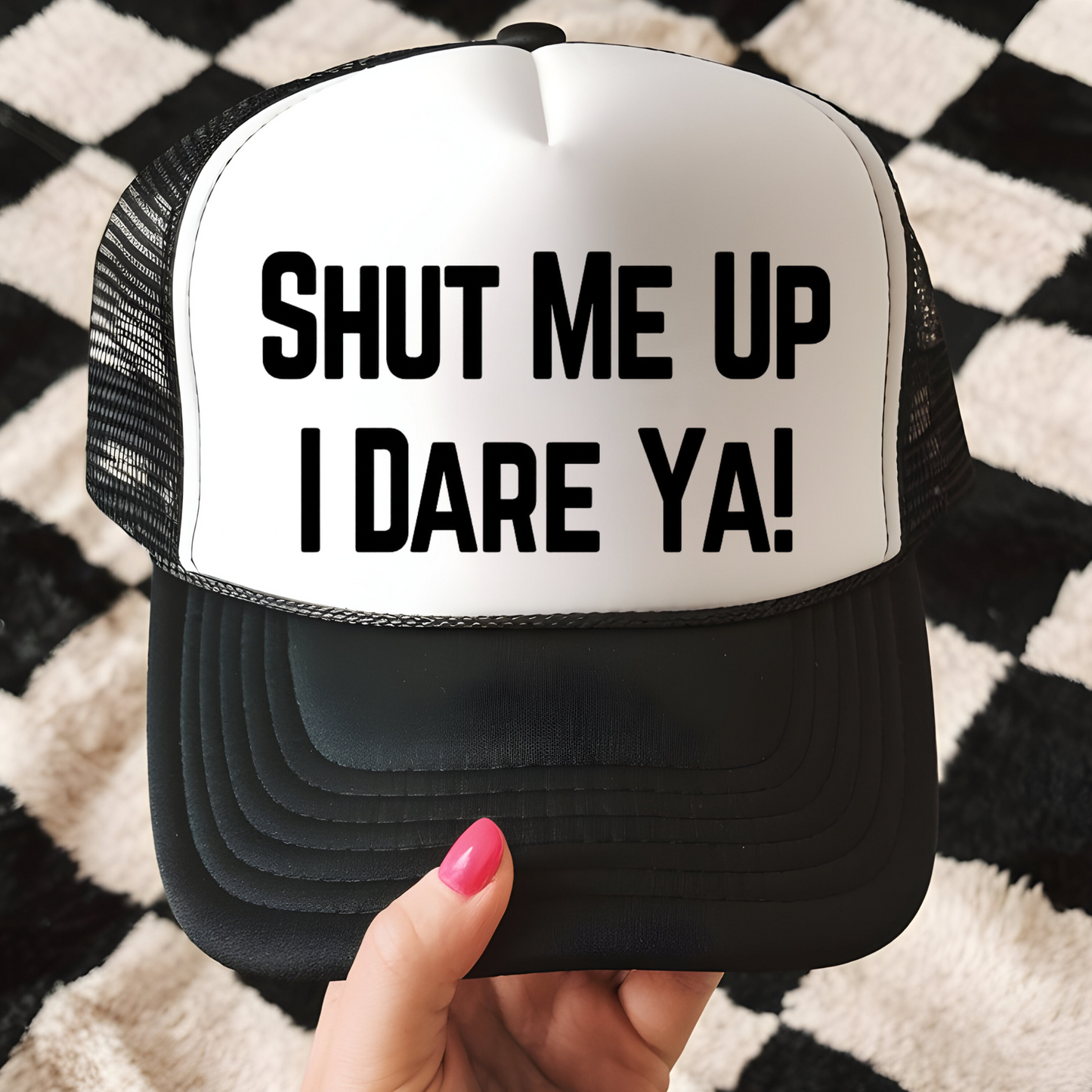 Shut Me Up I Dare Ya Hat Transfer - G28