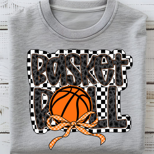 Checkered Bow Basketball - C22