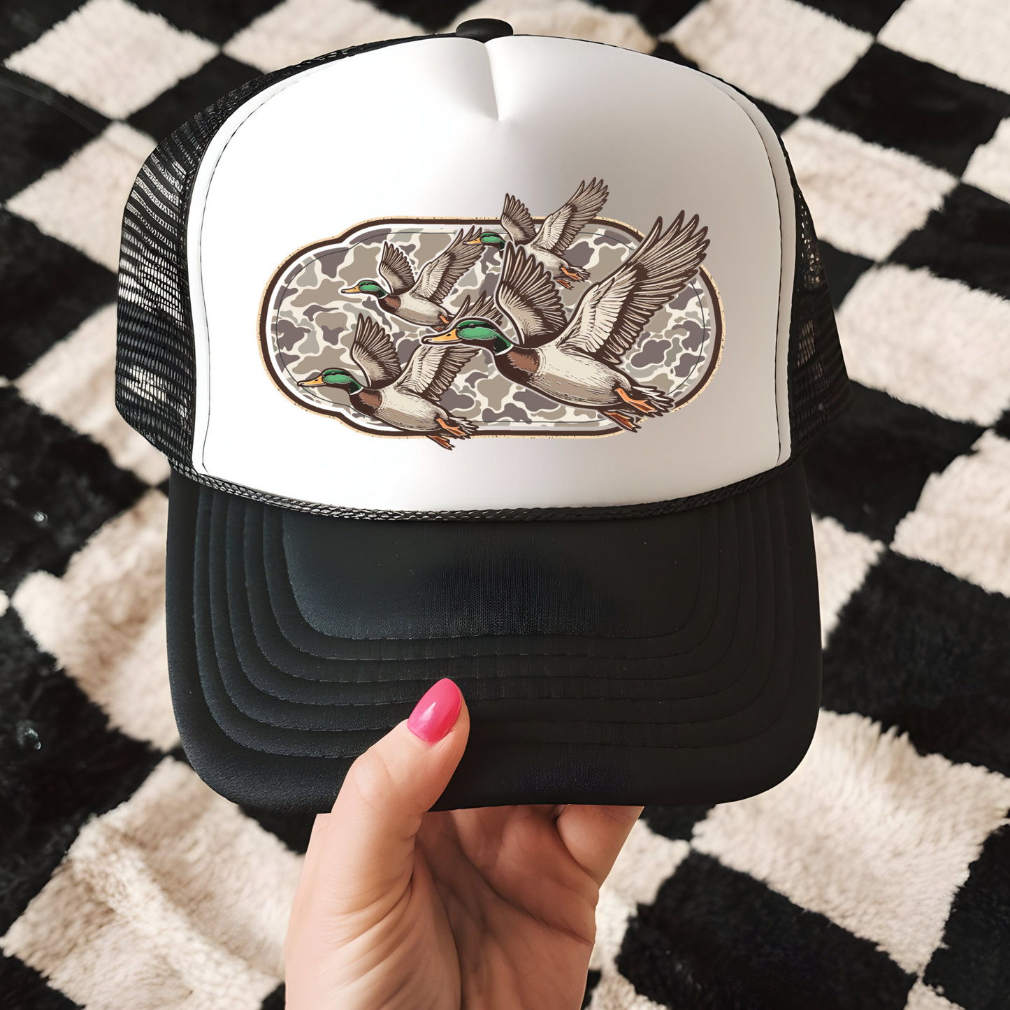 Camo Ducks Trucker Hat Transfer - F5