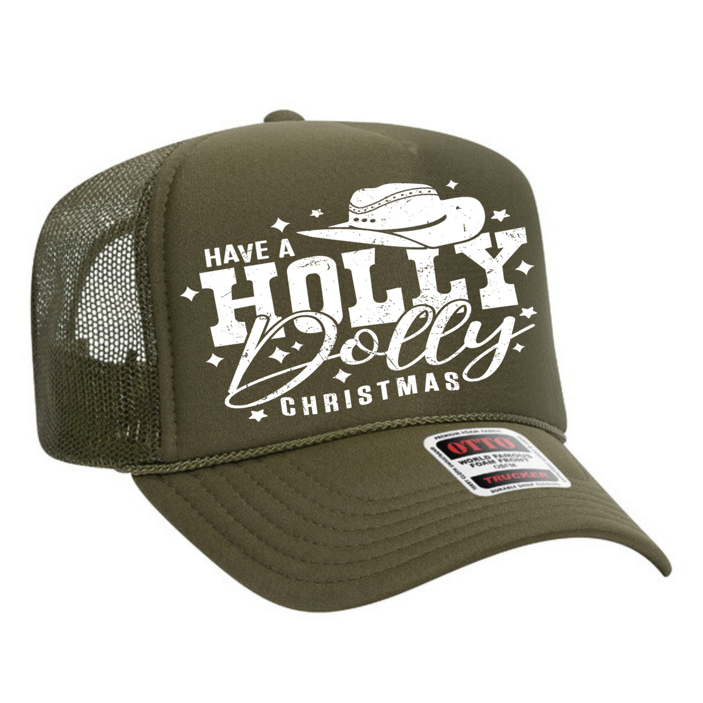 Holly Dolly Christmas Trucker Hat Transfer - F1