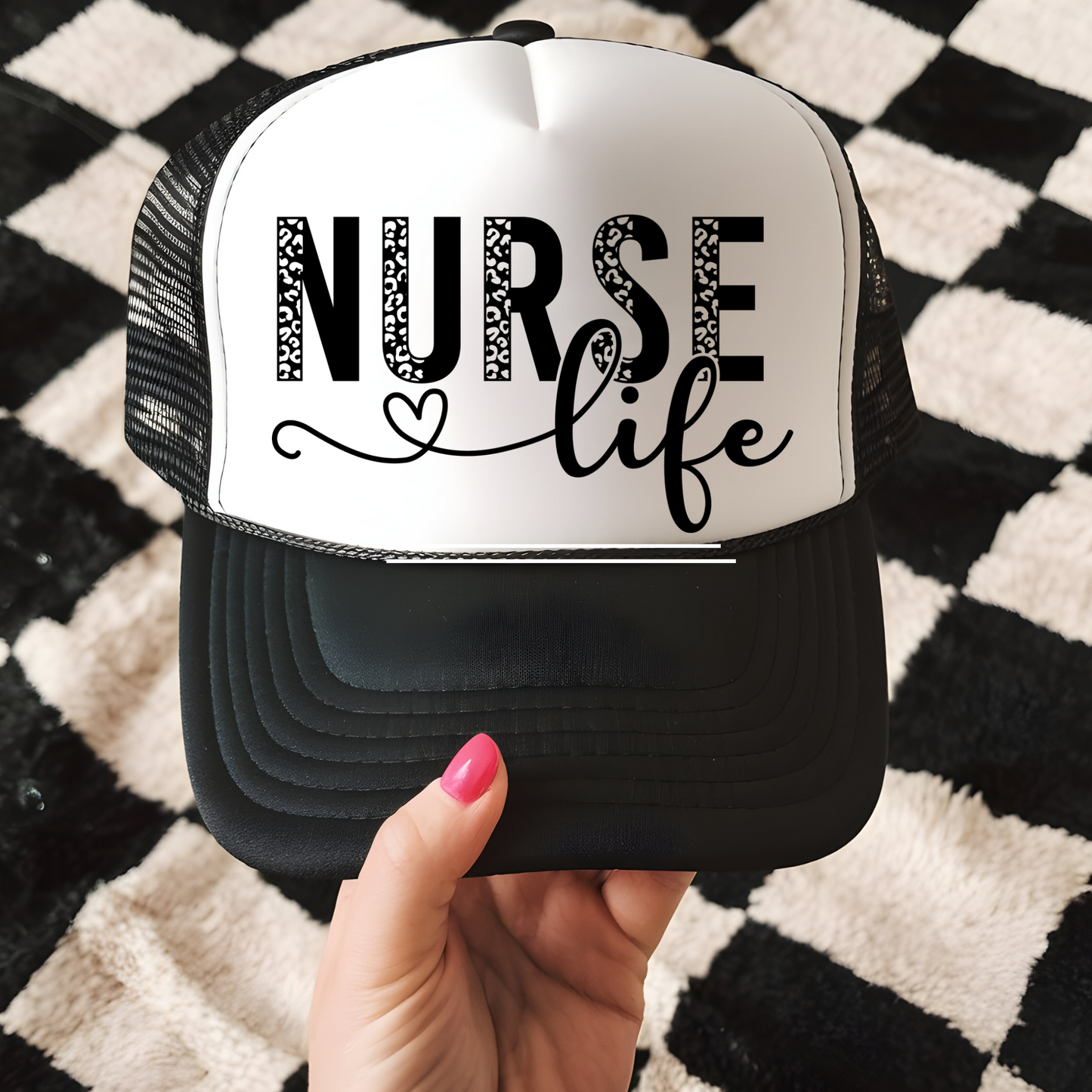Nurse Life Trucker Hat Transfer - F1