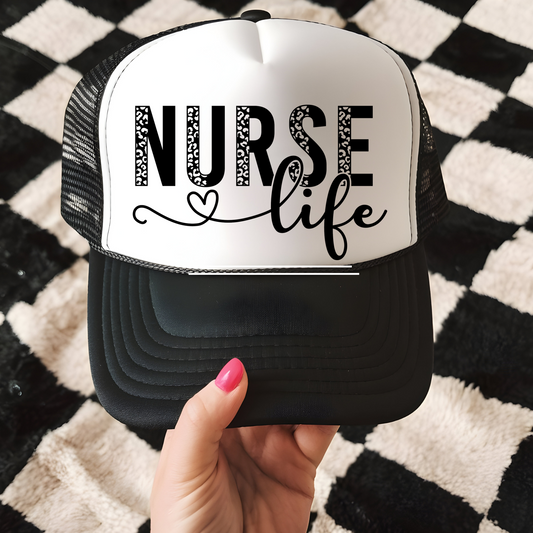Nurse Life Trucker Hat Transfer - F1