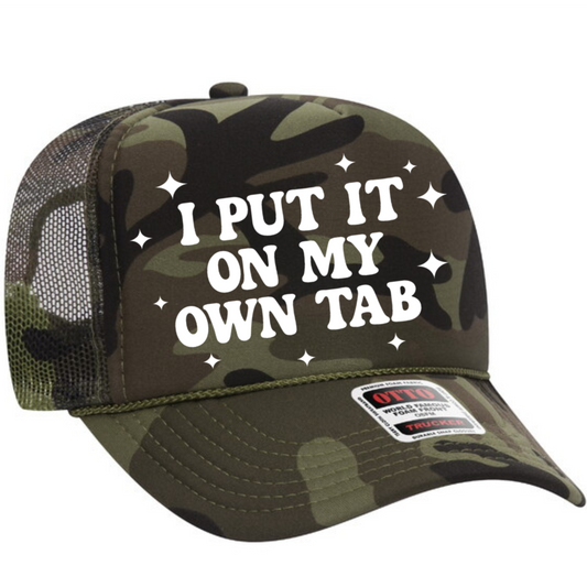 I Put It On My Own Tab Trucker Hat Transfer - G28