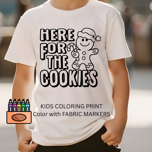Just Here for the Cookies Kids Coloring Print - B28