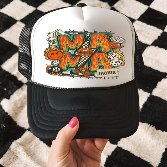 Mama Collage Trucker Hat Transfer - F8