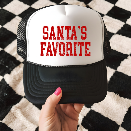 Santa's Favorite Trucker Hat Transfer - G23