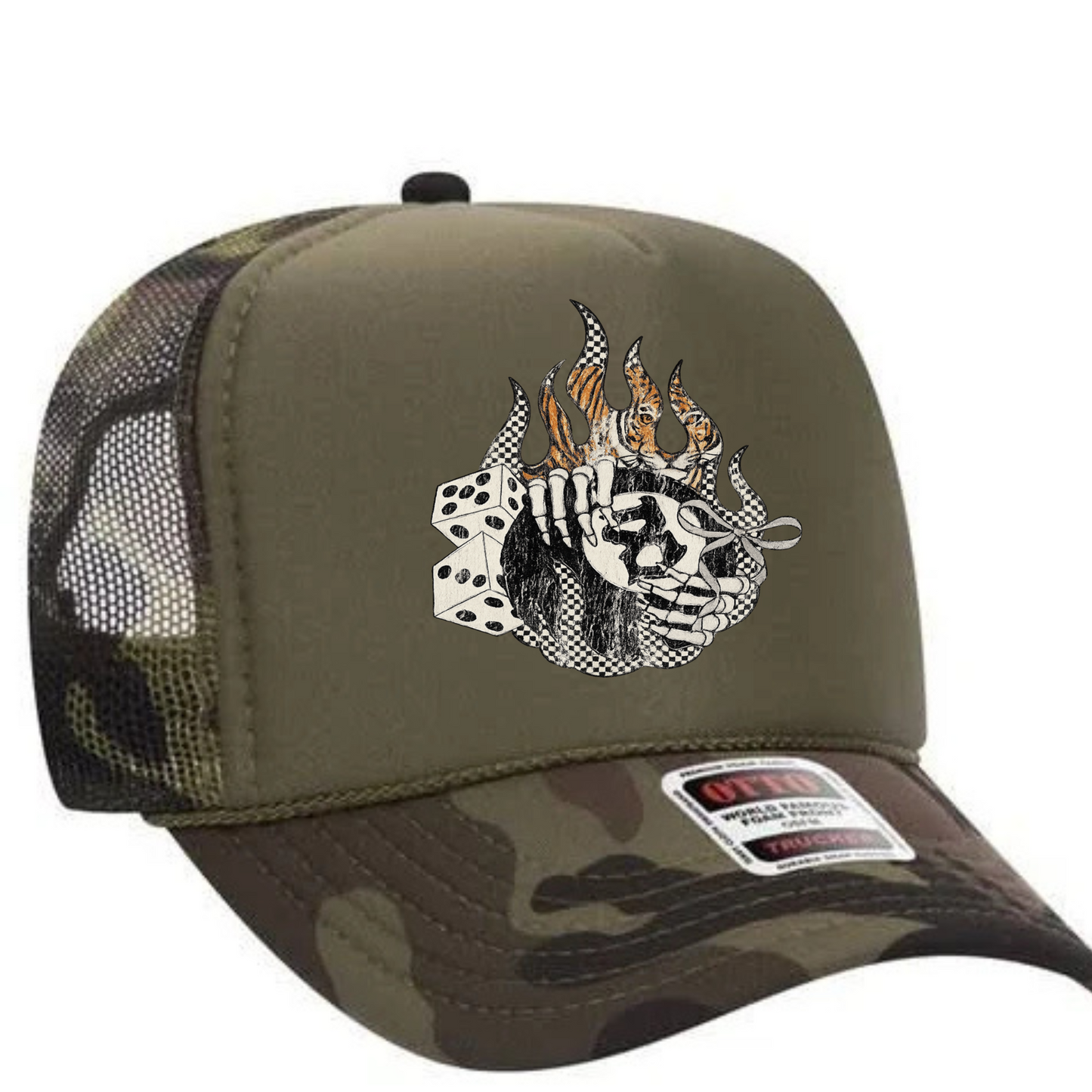 8 Ball and Tiger Trucker Hat Transfer - G6