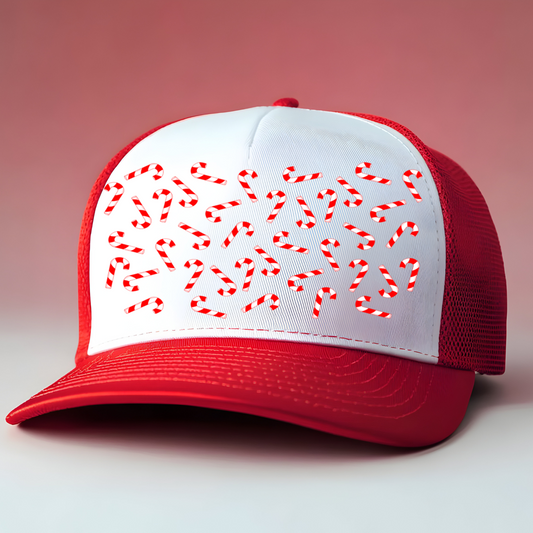 Candy Cane Trucker Hat Transfer - G9
