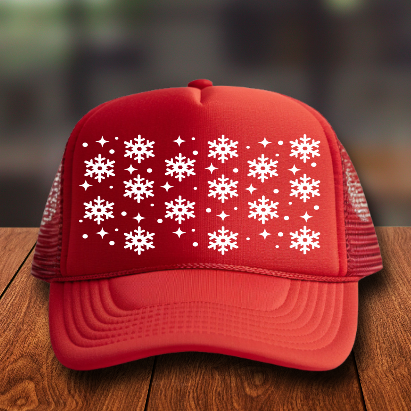 Snowflakes (White) Trucker Hat Transfer - G9