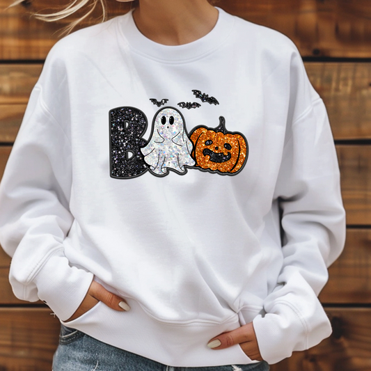 BOO with Ghost and Pumpkin-C14