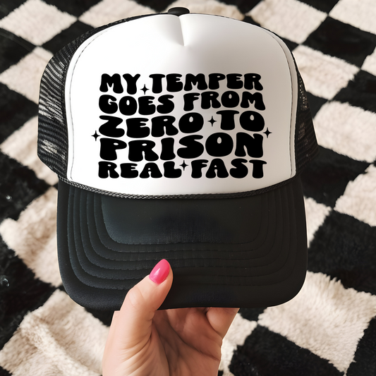 Zero to Prison Trucker Hat Transfer - T2