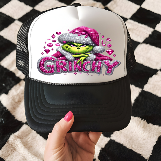 Pink Santa Trucker Hat Transfer - T6