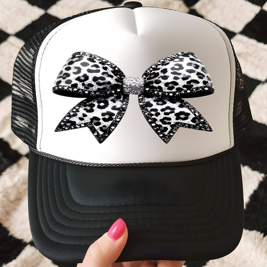 Leopard Bow Trucker Hat Print - F5