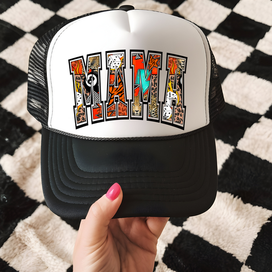 MAMA with 8 Ball and Dice Trucker Hat Transfer -  G22