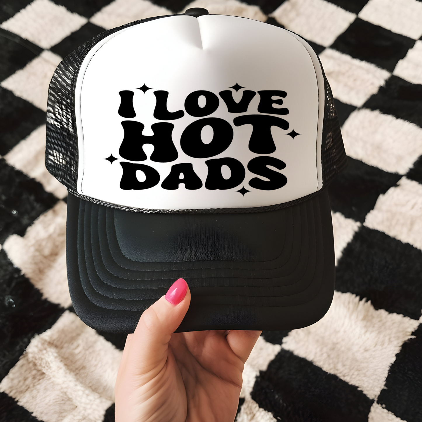 I Love Hot Dads Trucker Hat Transfer - G10