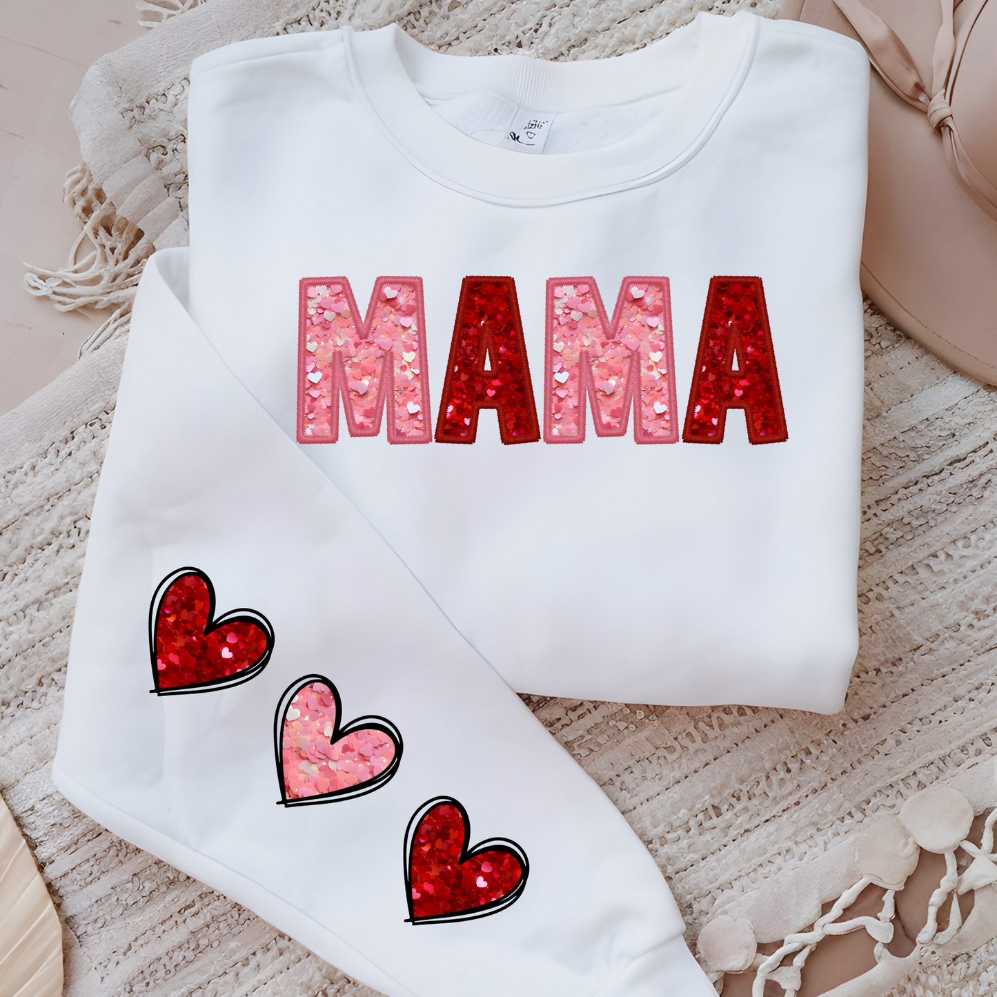 Mama with Double Heart Sleeves - B2