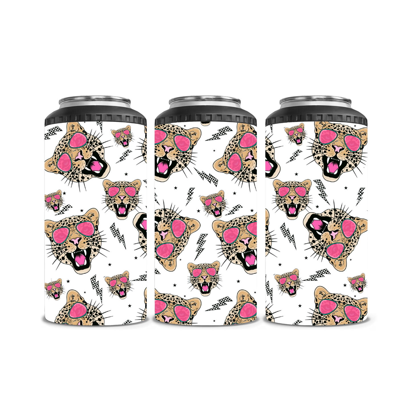 Leopard and Bolts Can Cooler