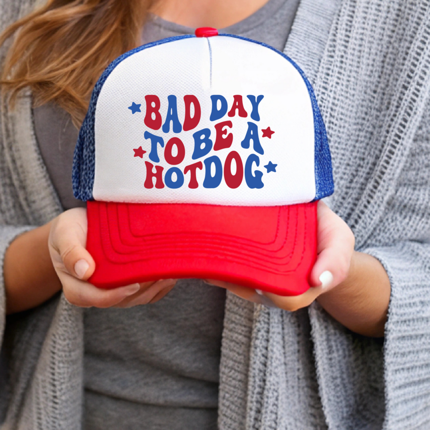 Bad Day to be a Hotdog Trucker Hat Transfer - G6
