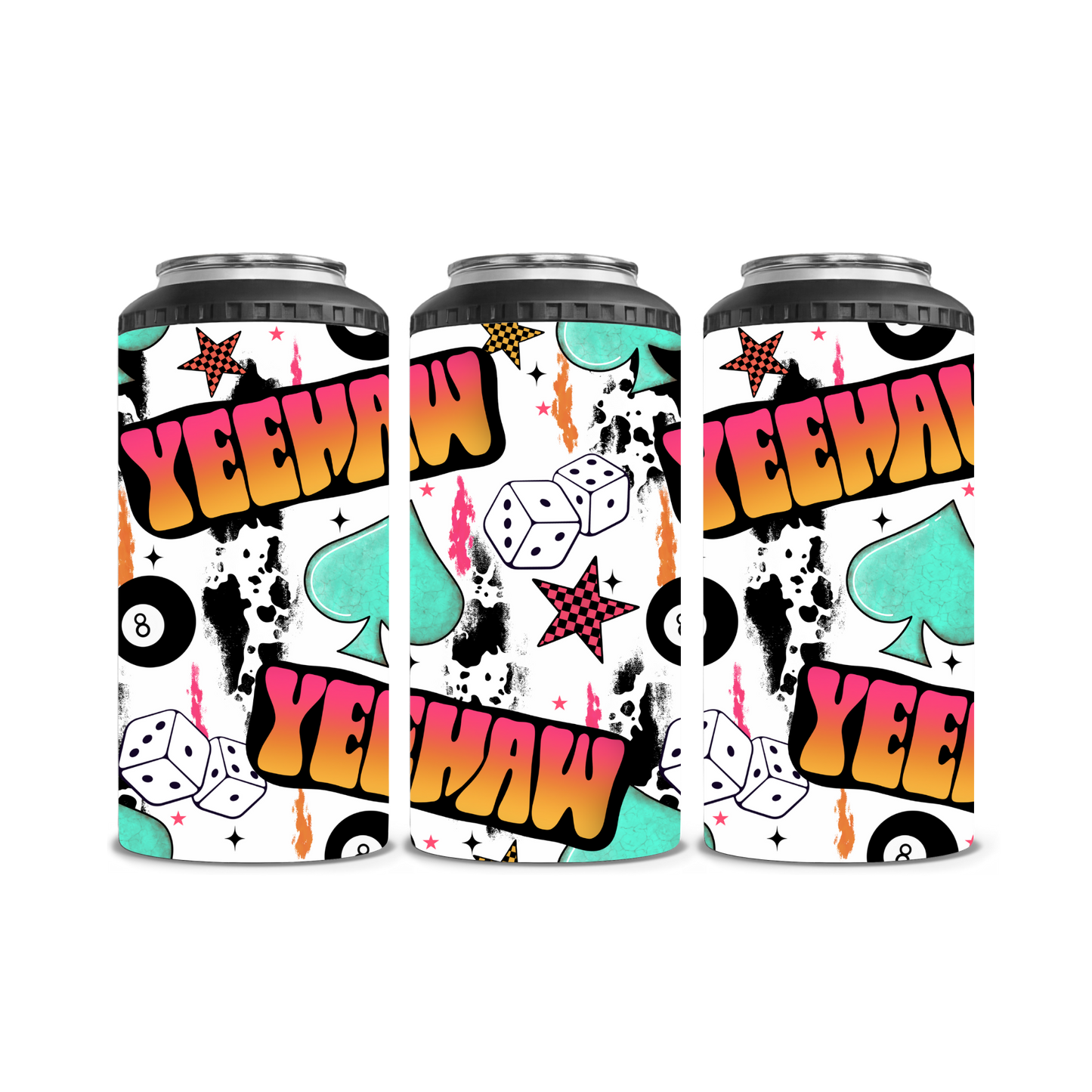 Yeehaw Collage Can Cooler
