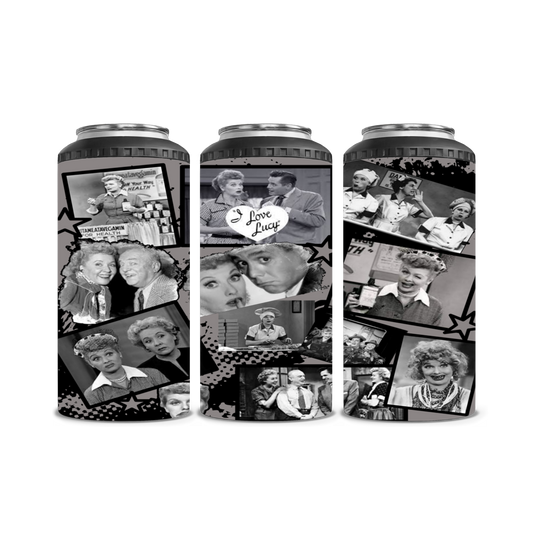 I Love Lucy B&W Can Cooler