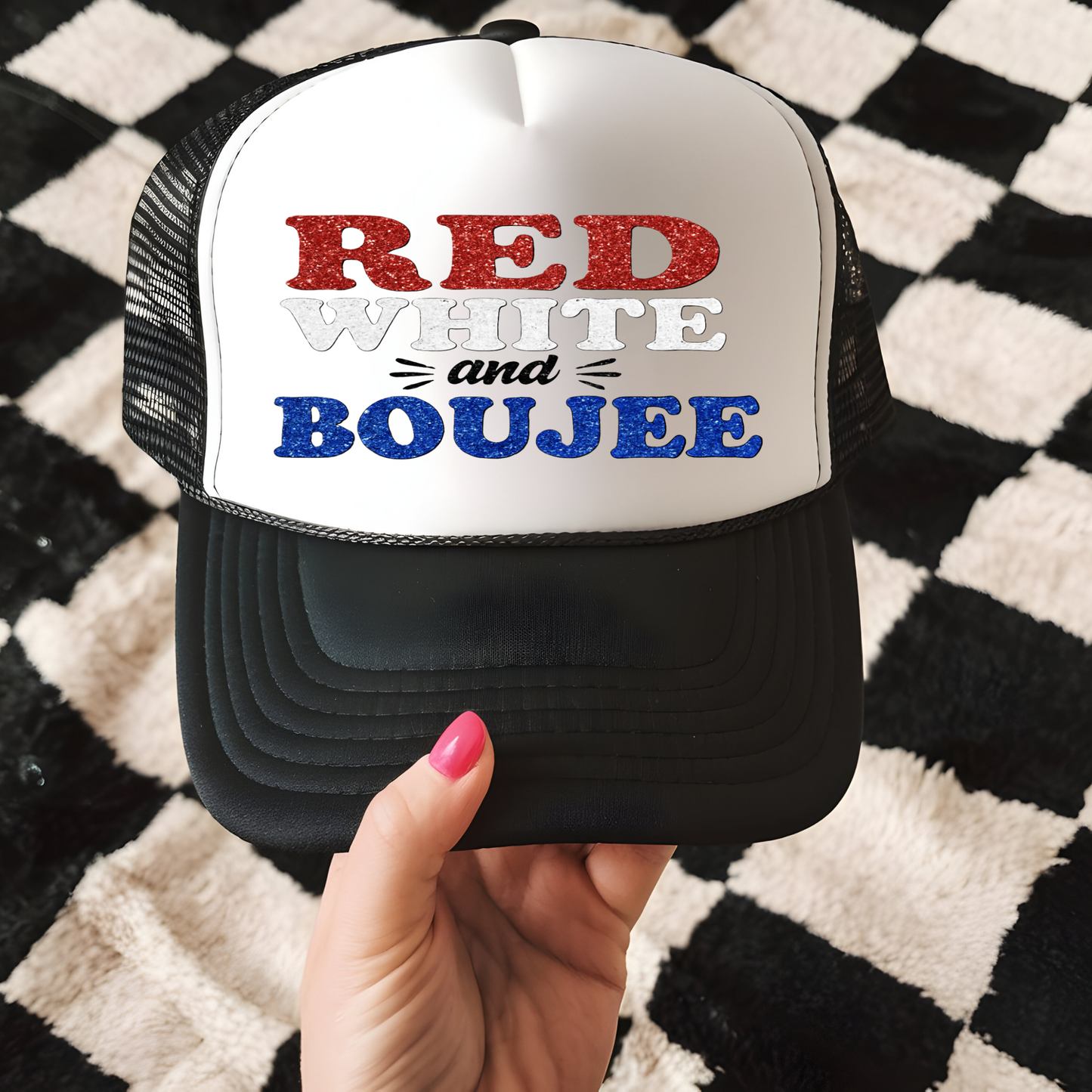 Red White and Boujee Hat Transfer - F7