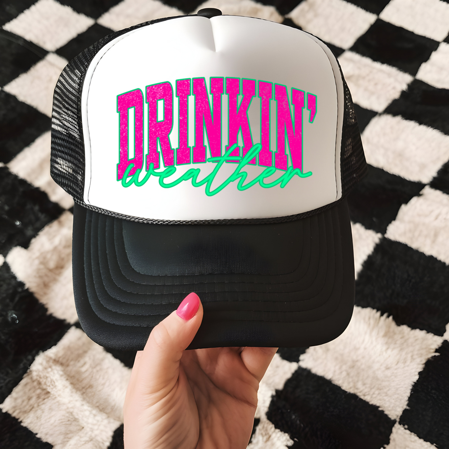 Drinkin Weather Hat Transfer - T2