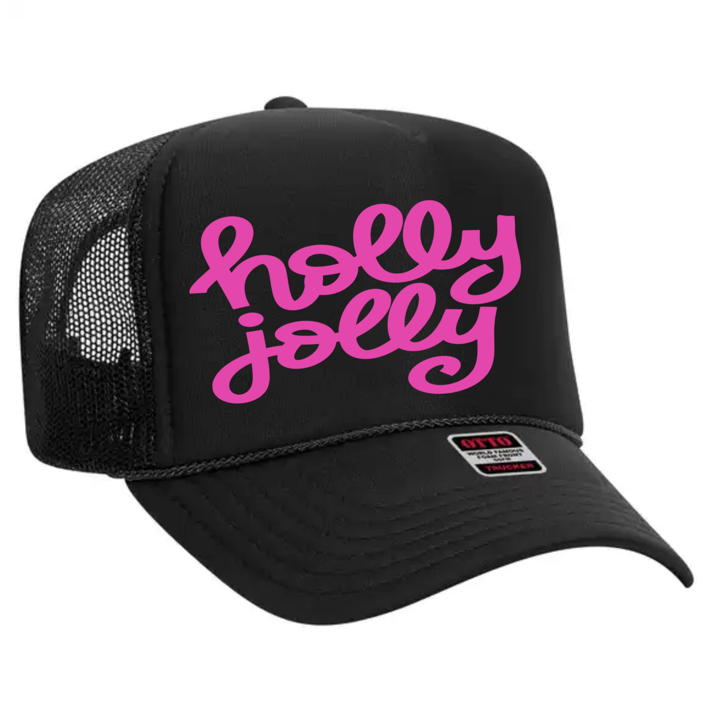 Holly Jolly Pink Trucker Hat Print - G12