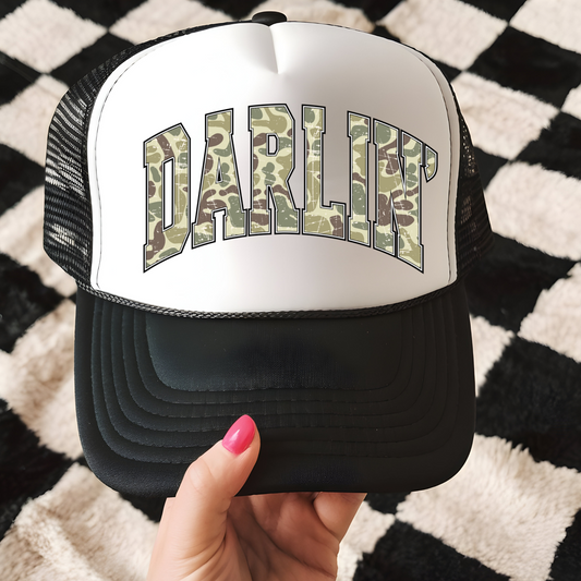 Camo Darlin Leopard Trucker Hat Print - F8