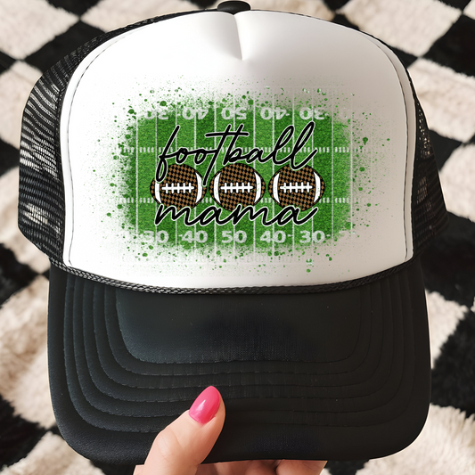 Football Mama on Field Trucker Hat Print - F10