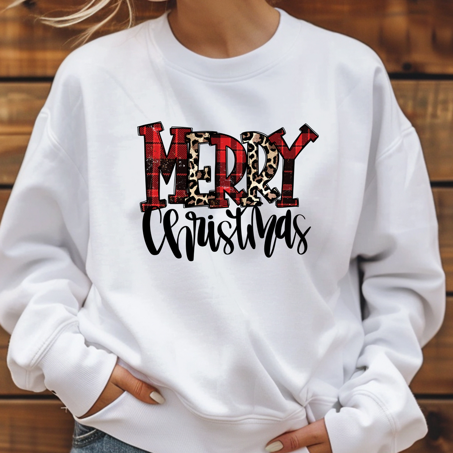 Merry Christmas Plaid and Leopard - C11