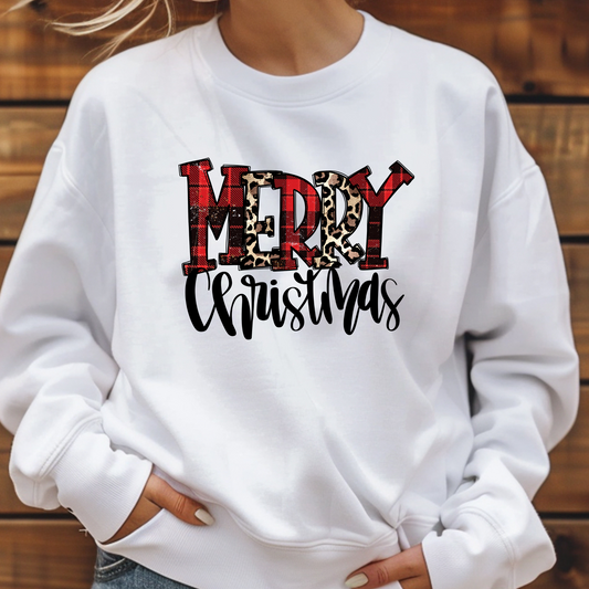 Merry Christmas Plaid and Leopard - C11
