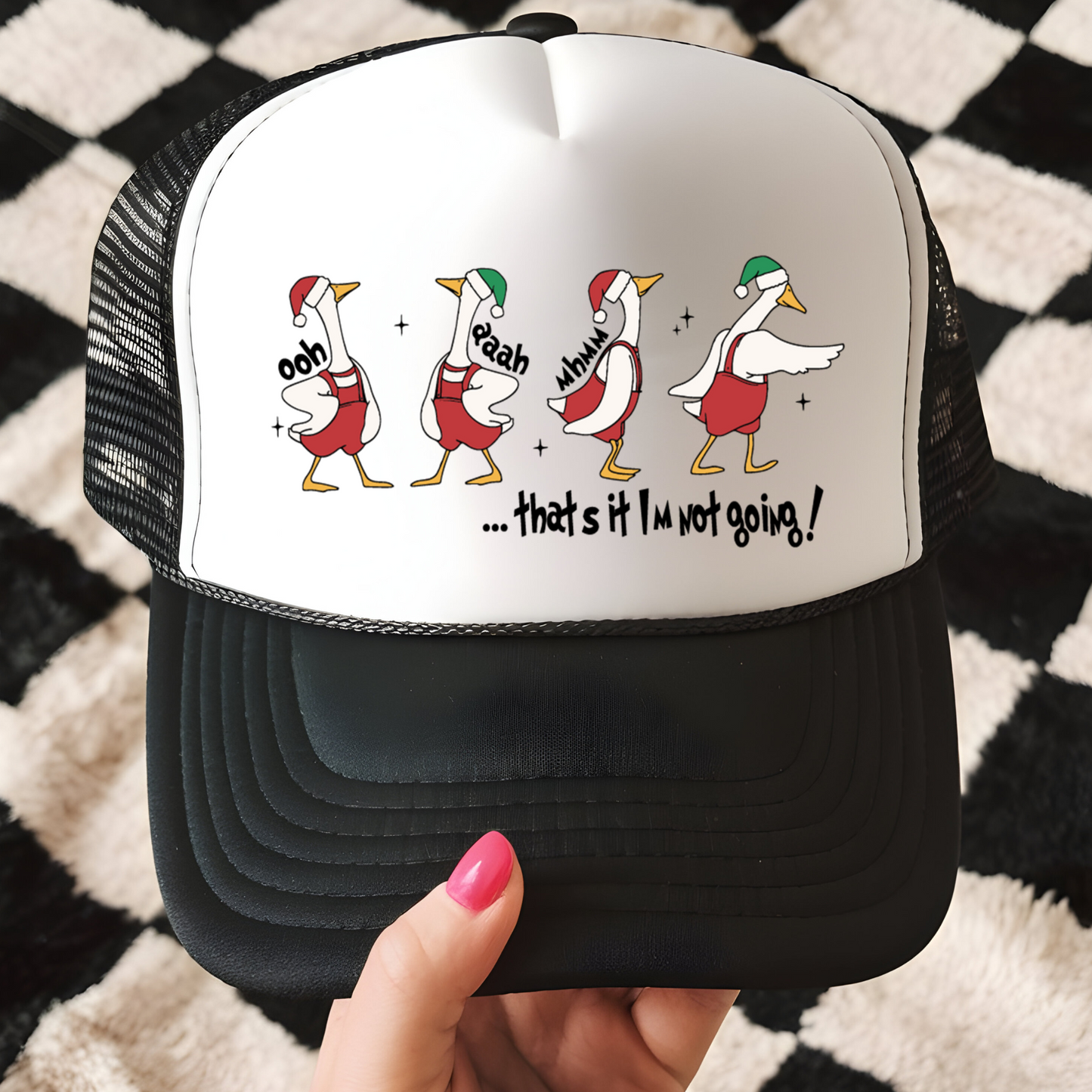 I'm Not Going Trucker Hat Print - G1